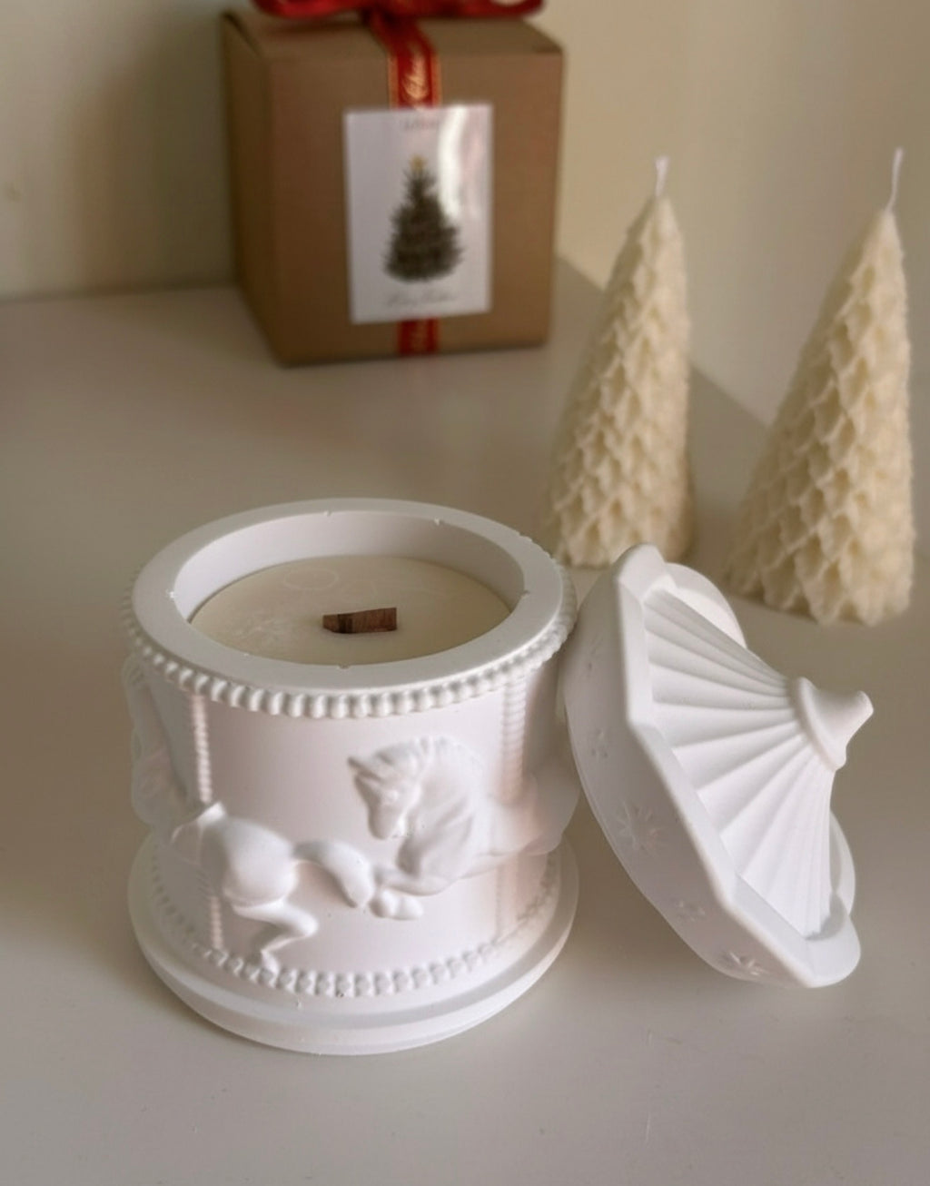 Handmade horse carousel candle
