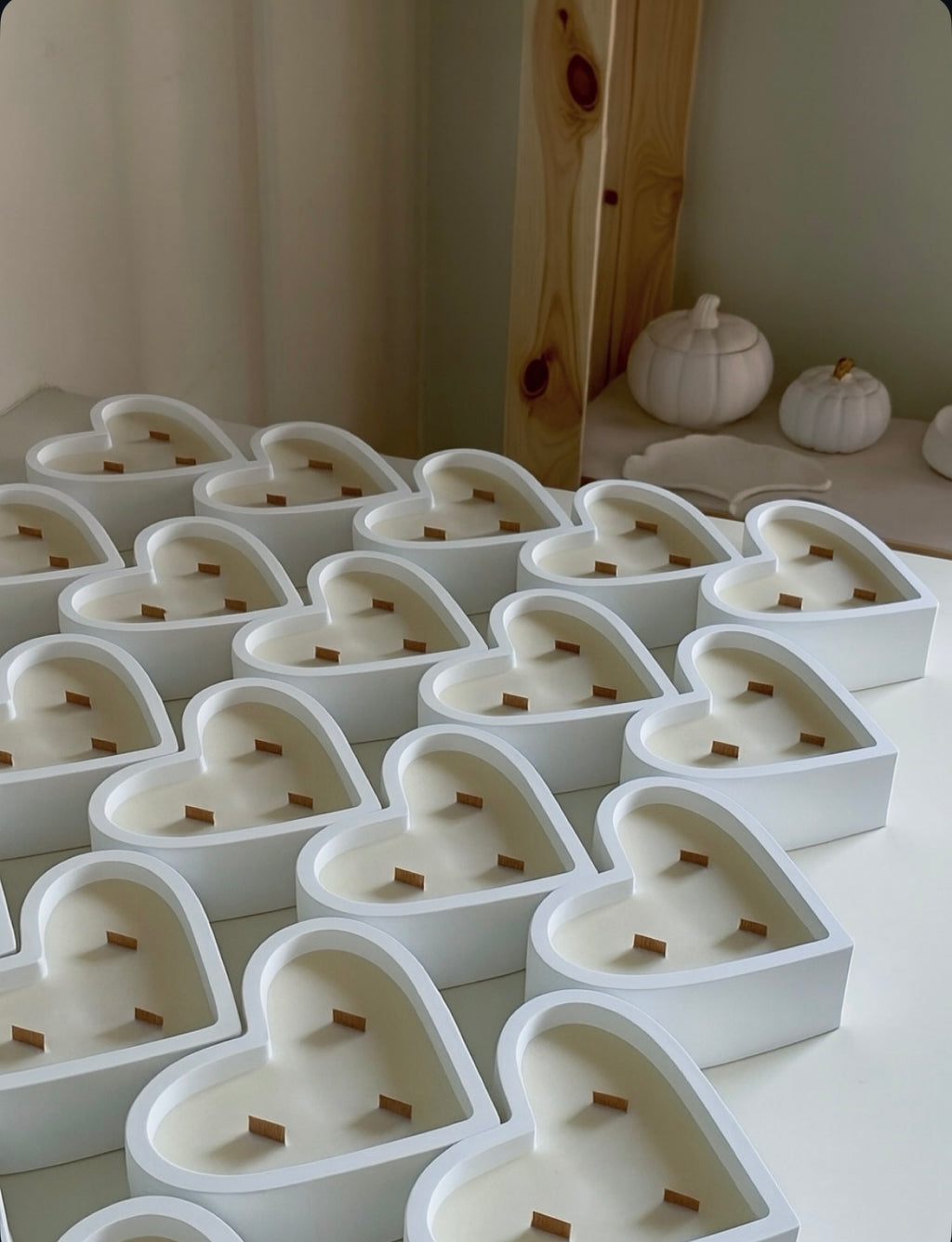 Handmade heart candle