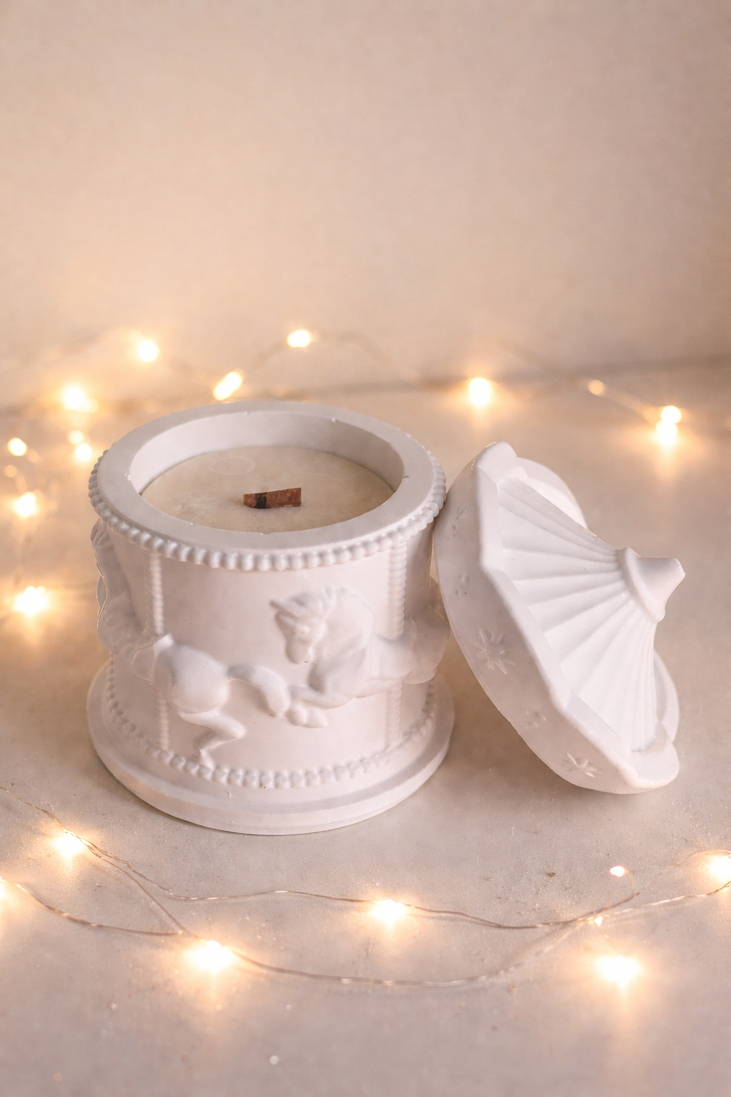 Handmade horse carousel candle