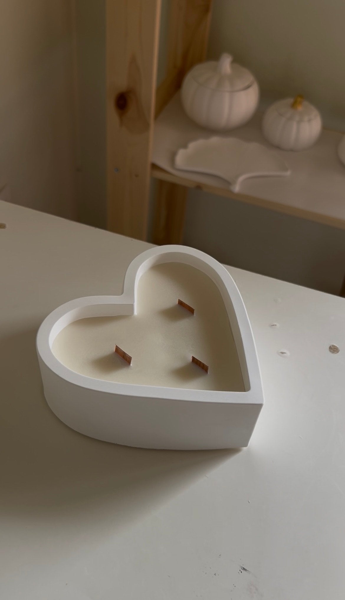 Handmade heart candle