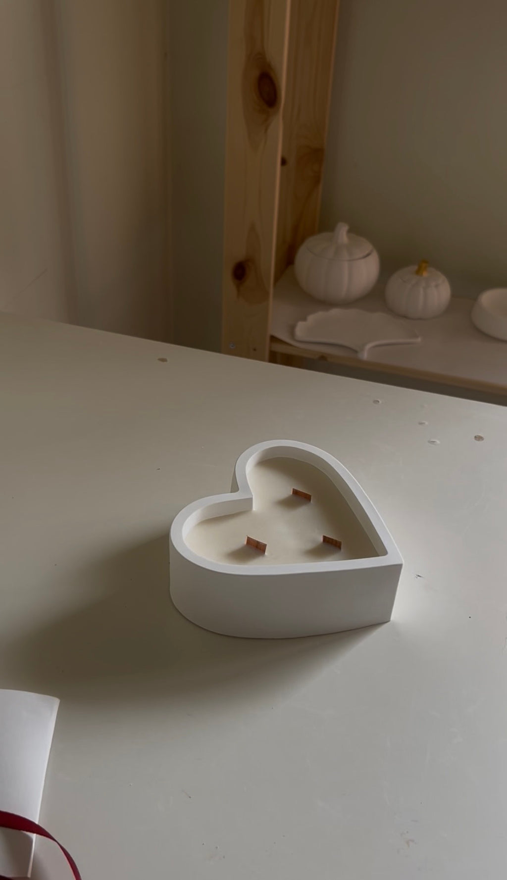 Handmade heart candle