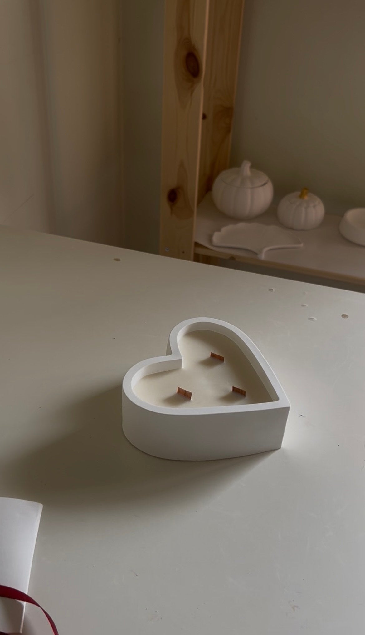 Handmade heart candle